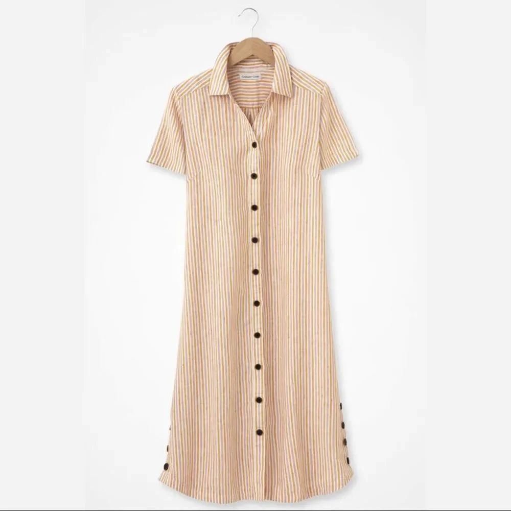 ✨HP✨Along Those Lines Linen Shirtdress✨